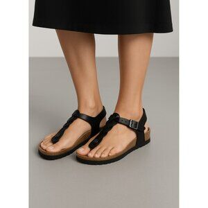 Birkenstock Shoes Tatami By Kairo Black Thong Sandals Flat Strap Leather Size 10